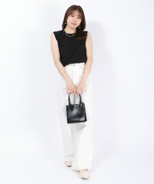 HANES(ヘインズ)の「Hanes(ヘインズ)Japan Fit for HER ノースリーブTシャツ レディース/2枚入りパックT(Tシャツ/カットソー・レディース・ホワイト×イエロー/ホワイト×ブラック/ホワイト×ピンク・M/L)」の13枚目の写真