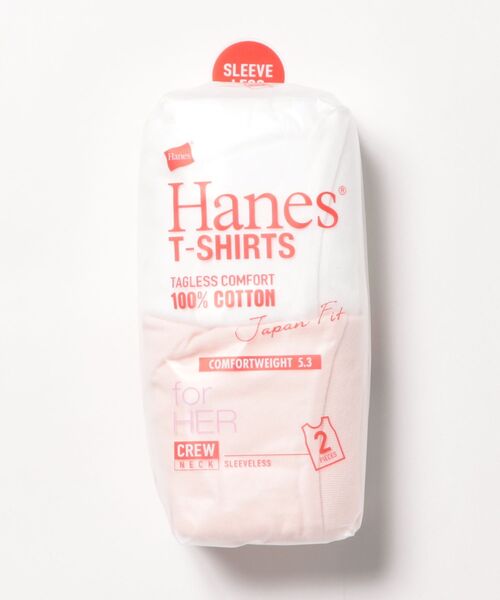 HANES(ヘインズ)の「Hanes(ヘインズ)Japan Fit for HER ノースリーブTシャツ レディース/2枚入りパックT(Tシャツ/カットソー・レディース・ホワイト×イエロー/ホワイト×ブラック/ホワイト×ピンク・M/L)」の19枚目の写真