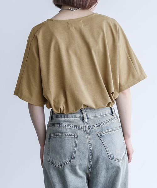 n'OrLABEL(ノアールレーベル)の「『ツアープリントリサイクルTシャツ』(Tシャツ/カットソー・レディース・チャコールグレー/ダークグリーン/ベージュ・FREE)」の18枚目の写真