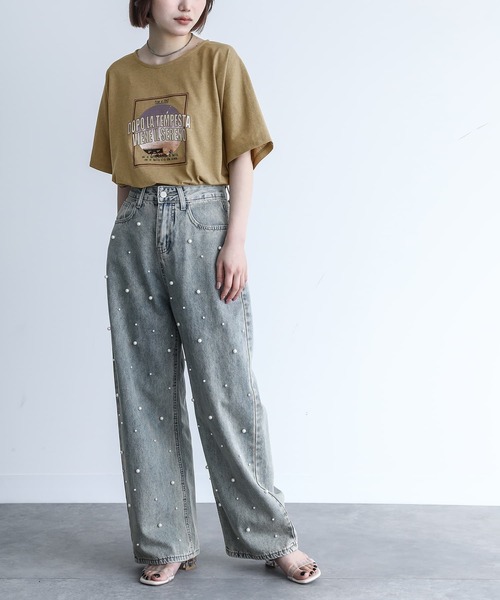 n'OrLABEL(ノアールレーベル)の「『ツアープリントリサイクルTシャツ』(Tシャツ/カットソー・レディース・チャコールグレー/ダークグリーン/ベージュ・FREE)」の20枚目の写真