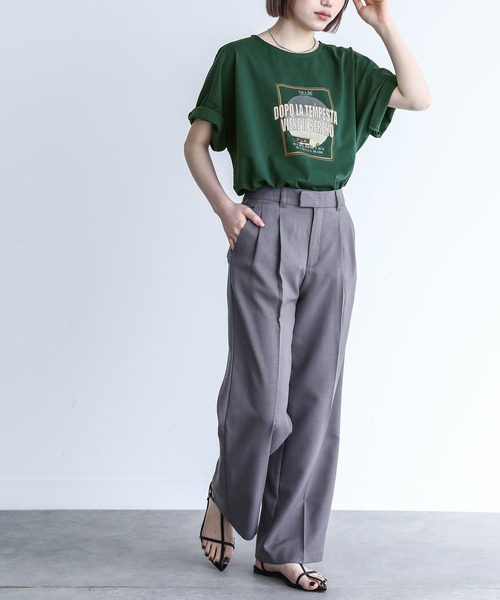 n'OrLABEL(ノアールレーベル)の「『ツアープリントリサイクルTシャツ』(Tシャツ/カットソー・レディース・チャコールグレー/ダークグリーン/ベージュ・FREE)」の22枚目の写真