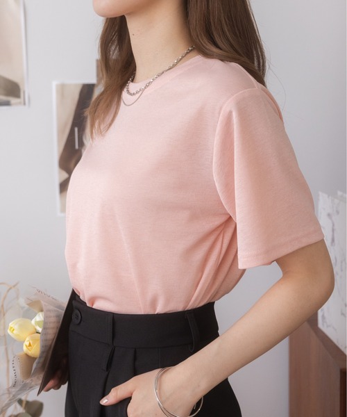 Ada.(エイダ)の「夏の抜け感アイテム シアーラメ Tシャツ(Tシャツ/カットソー・レディース・ホワイト/ブラック/ピンク・M/L)」の12枚目の写真