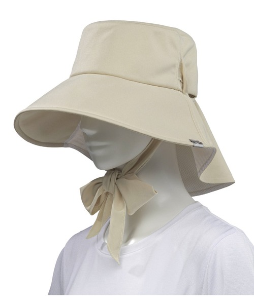 MIZUNO（ミズノ　）の「ＵＶ垂れ付きリボンハット（ハット・レディース・シルバーグレー/ベージュ/ブラック・FREE）」の4枚目の写真