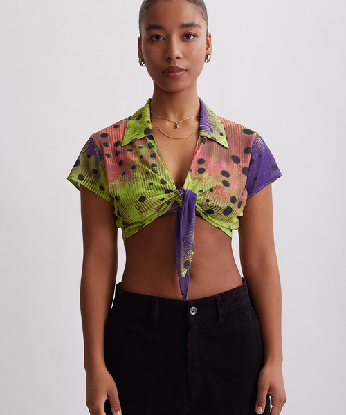 Saturdays NYC(サタデーズ ニューヨークシティ )の「Jillian Tie Front Top(その他トップス・レディース・ミント/ブラウン系その他2・M/S)」の5枚目の写真