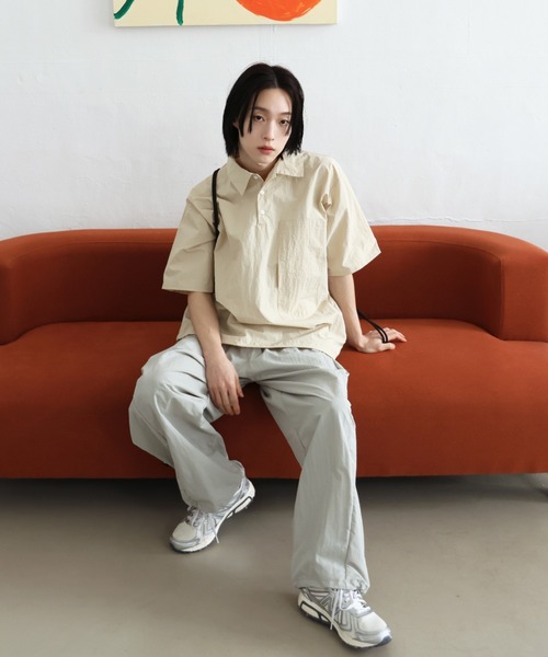 FOLLOWIN（フォロウィン）の「[UNISEX] ナイロンサイドバルーンパンツ（スウェットパンツ・レディース・ブラック/ブルー/ライトグレー/ピンク・FREE）」の5枚目の写真