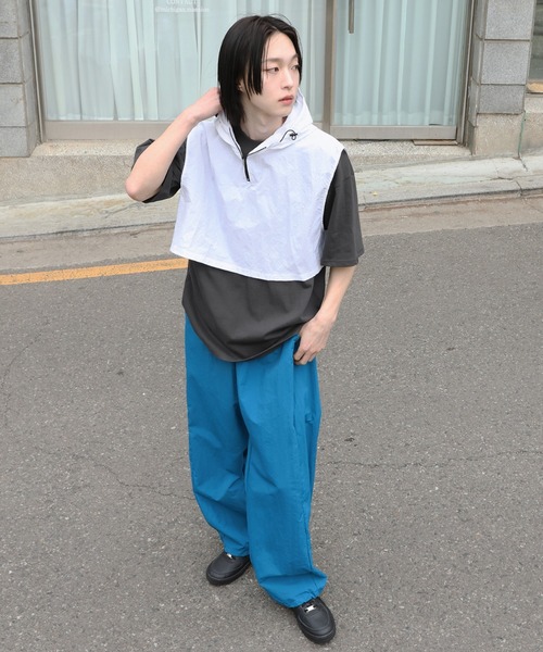 FOLLOWIN（フォロウィン）の「[UNISEX] ナイロンサイドバルーンパンツ（スウェットパンツ・レディース・ブラック/ブルー/ライトグレー/ピンク・FREE）」の10枚目の写真