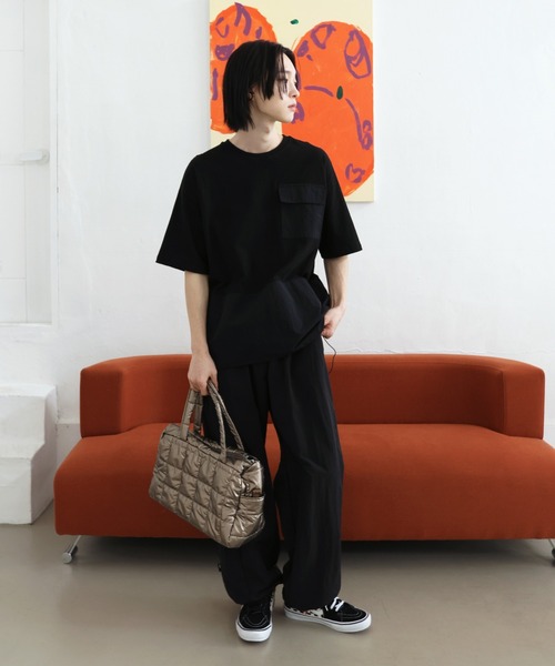 FOLLOWIN（フォロウィン）の「[UNISEX] ナイロンサイドバルーンパンツ（スウェットパンツ・レディース・ブラック/ブルー/ライトグレー/ピンク・FREE）」の20枚目の写真