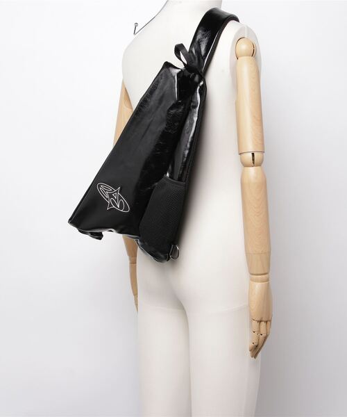 Basic Pleasure Mode（ベーシックプレジャーモード）の「【Basic Pleasure Mode/ ベーシックプレジャーモード 】PU ONE SHOULDER BAG/ フェイクレザー ワンショルダーバッグ ボディバッグ リュック（ショルダーバッグ・メンズ・ブラック・ONE SIZE）」の12枚目の写真