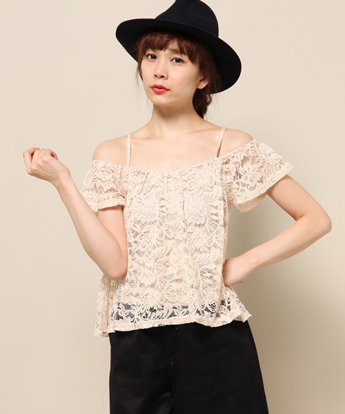 EGOIST（エゴイスト）の「フレアレーストップス（Tシャツ/カットソー・レディース・ホワイト/ブラック/ベージュ・FREE）」の16枚目の写真