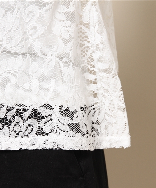 EGOIST（エゴイスト）の「フレアレーストップス（Tシャツ/カットソー・レディース・ホワイト/ブラック/ベージュ・FREE）」の10枚目の写真