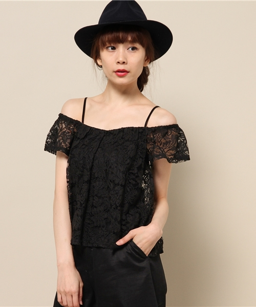 EGOIST（エゴイスト）の「フレアレーストップス（Tシャツ/カットソー・レディース・ホワイト/ブラック/ベージュ・FREE）」の13枚目の写真