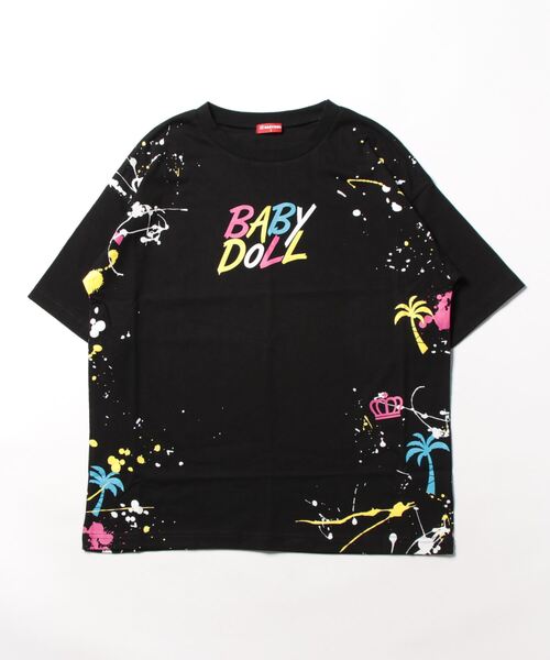 BABYDOLL(ベビードール)の「親子お揃い SUMMER ペイントTシャツ 8393A (ボトム別売り)(Tシャツ/カットソー・レディース・ターコイズブルー/ブラック・M/XL/S/L)」の8枚目の写真