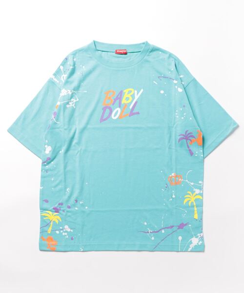 BABYDOLL(ベビードール)の「親子お揃い SUMMER ペイントTシャツ 8393A (ボトム別売り)(Tシャツ/カットソー・レディース・ターコイズブルー/ブラック・M/XL/S/L)」の10枚目の写真