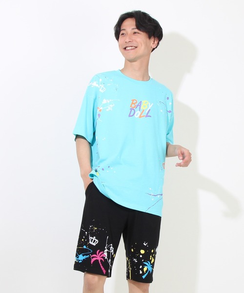 BABYDOLL(ベビードール)の「親子お揃い SUMMER ペイントTシャツ 8393A (ボトム別売り)(Tシャツ/カットソー・レディース・ターコイズブルー/ブラック・M/XL/S/L)」の11枚目の写真