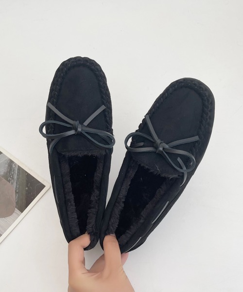 Shoes in Closet（シューズインクローゼット）の「【24AW新色入荷モカ】軽量 厚めソール デイリー リボン モカシン 7641（モカシン/デッキシューズ・レディース・キャメル/グレー/ブラック/ブラウン系・L/LL/S/M）」の18枚目の写真