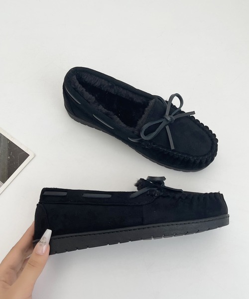 Shoes in Closet（シューズインクローゼット）の「【24AW新色入荷モカ】軽量 厚めソール デイリー リボン モカシン 7641（モカシン/デッキシューズ・レディース・キャメル/グレー/ブラック/ブラウン系・L/LL/S/M）」の19枚目の写真