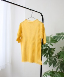 ROKU サマーニット イエロー 新品未使用】[temu] サマーニット 透かし編みセーター イエロー