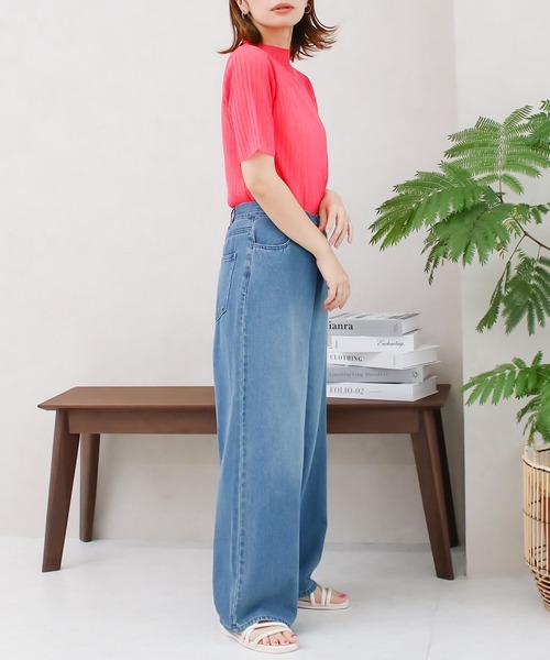 Social GIRL(ソーシャルガール)の「サマーニットシアーリブトップス(ニット/セーター・レディース・オフホワイト/ピンク/イエロー/ブルー・M)」の10枚目の写真