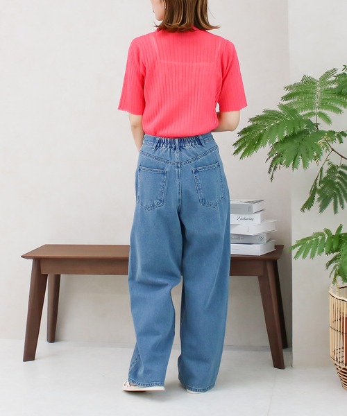 Social GIRL(ソーシャルガール)の「サマーニットシアーリブトップス(ニット/セーター・レディース・オフホワイト/ピンク/イエロー/ブルー・M)」の11枚目の写真