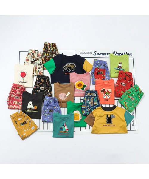 BREEZE（ブリーズ）の「【10色展開/プチプラ】サマーバケーションTシャツ（Tシャツ/カットソー・キッズ・レインボー/オフホワイト/グリーン/ライム/チャコール/オレンジ/イエロー/ベージュ/ピンク/ターコイズブルー・110/80/100/90/140/120/130）」の13枚目の写真