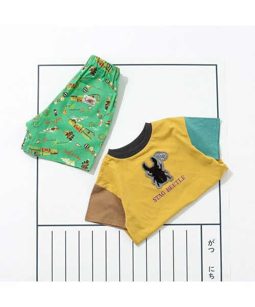 BREEZE（ブリーズ）の「【10色展開/プチプラ】サマーバケーションTシャツ（Tシャツ/カットソー・キッズ・レインボー/オフホワイト/グリーン/ライム/チャコール/オレンジ/イエロー/ベージュ/ピンク/ターコイズブルー・110/80/100/90/140/120/130）」の18枚目の写真