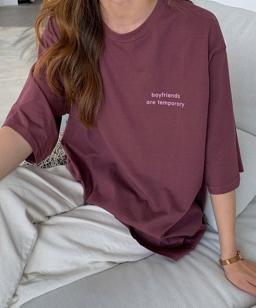 VitaFelice(ヴィータフェリーチェ)の「ワンポイント 半袖Tシャツ(Tシャツ/カットソー・レディース・ピンク系その他/グレー/ホワイト/グリーン・FREE)」の4枚目の写真