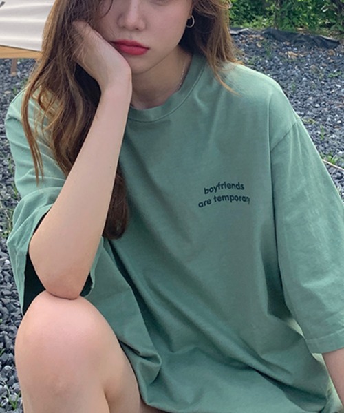 VitaFelice(ヴィータフェリーチェ)の「ワンポイント 半袖Tシャツ(Tシャツ/カットソー・レディース・ピンク系その他/グレー/ホワイト/グリーン・FREE)」の3枚目の写真