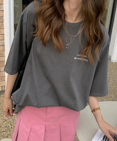 VitaFelice(ヴィータフェリーチェ)の「ワンポイント 半袖Tシャツ(Tシャツ/カットソー・レディース・ピンク系その他/グレー/ホワイト/グリーン・FREE)」の9枚目の写真