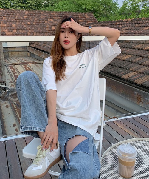 VitaFelice(ヴィータフェリーチェ)の「ワンポイント 半袖Tシャツ(Tシャツ/カットソー・レディース・ピンク系その他/グレー/ホワイト/グリーン・FREE)」の20枚目の写真