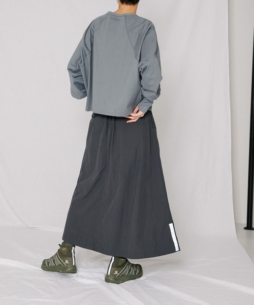 EKAL（エカル）の「『UVカット』『撥水』ネイチャークリーンスカート（スカート・レディース・チャコールグレー/グリーン・ONE）」の3枚目の写真