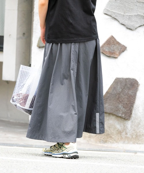 EKAL（エカル）の「『UVカット』『撥水』ネイチャークリーンスカート（スカート・レディース・チャコールグレー/グリーン・ONE）」の9枚目の写真