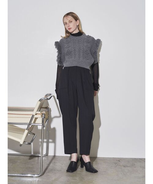 ELENDEEK(エレンディーク)の「ツイルベイカーパンツ(その他パンツ・レディース・ブラック/オフホワイト・01/02)」の7枚目の写真