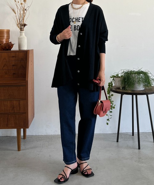 un dix cors（アンディコール）の「デニムテーパードパンツ（デニムパンツ・レディース・ネイビー/ブラック・FREE）」の17枚目の写真