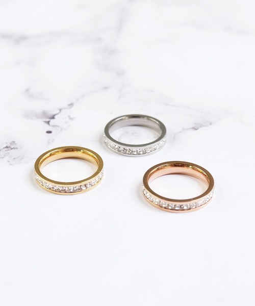 crafty（クラフティー）の「金属アレルギー/ジルコニアリング/サージカルステンレス（リング・レディース・ゴールド/ピンクゴールド/シルバー・9号/11号/13号）」の3枚目の写真