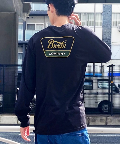 BRIXTON(ブリクストン)の「BRIXTON/ブリクストン ロンT バックプリント レギュラーフィット 薄手 16733(Tシャツ/カットソー・メンズ・クリーム/ブラック・L/M)」の1枚目の写真