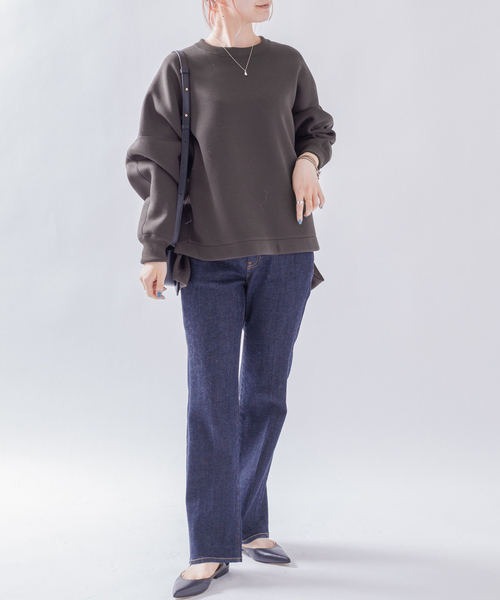 Rouge vif Anna（ルージュヴィフアンナ）の「ダンボールプルオーバー（スウェット・レディース・ブラウン/ベージュ/オフホワイト・フリー）」の7枚目の写真