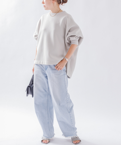 Rouge vif Anna（ルージュヴィフアンナ）の「ダンボールプルオーバー（スウェット・レディース・ブラウン/ベージュ/オフホワイト・フリー）」の8枚目の写真