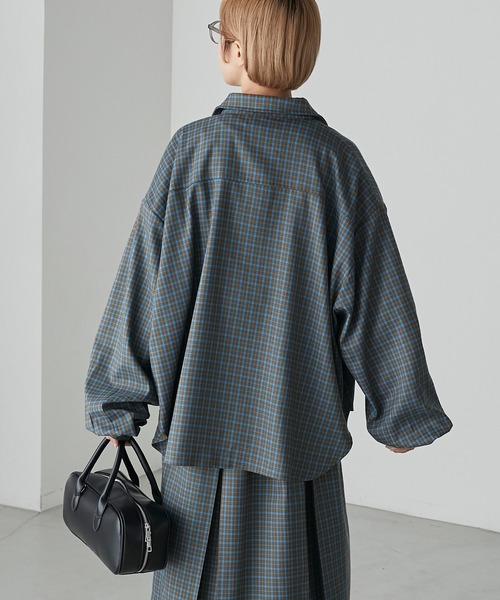 forksy.(フォルクシー)の「【forksy.】チェックビッグポケットサファリシャツ(シャツ/ブラウス・レディース・グレー/カーキ・FREE)」の3枚目の写真