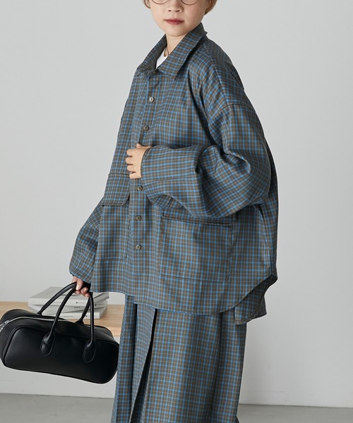 forksy.(フォルクシー)の「【forksy.】チェックビッグポケットサファリシャツ(シャツ/ブラウス・レディース・グレー/カーキ・FREE)」の10枚目の写真