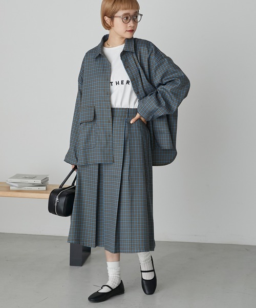 forksy.(フォルクシー)の「【forksy.】チェックビッグポケットサファリシャツ(シャツ/ブラウス・レディース・グレー/カーキ・FREE)」の12枚目の写真