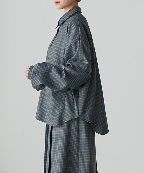 forksy.(フォルクシー)の「【forksy.】チェックビッグポケットサファリシャツ(シャツ/ブラウス・レディース・グレー/カーキ・FREE)」の22枚目の写真