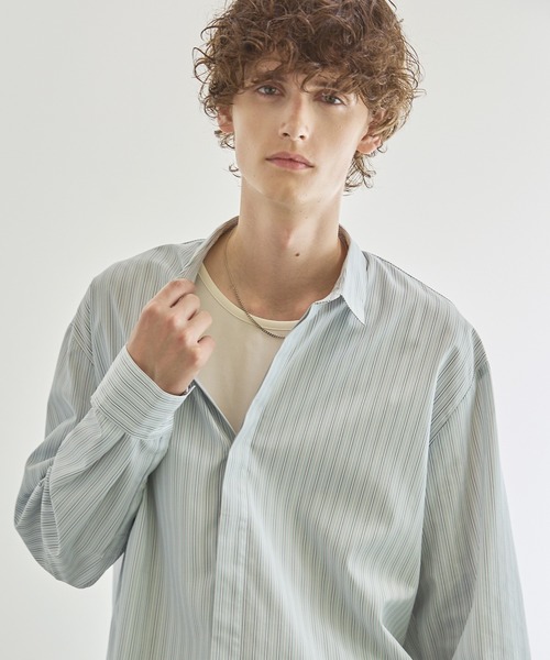 CTHY（シティ）の「マルチストライプ比翼オーバーサイズシャツ（シャツ