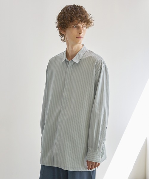 セール】マルチストライプ比翼オーバーサイズシャツ（シャツ