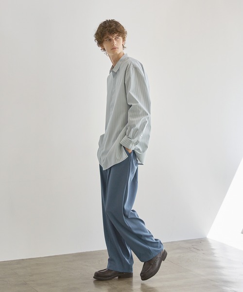 CTHY（シティ）の「マルチストライプ比翼オーバーサイズシャツ（シャツ/ブラウス・メンズ・サックスブルー/ブルー/グレー・L/M/S/XL）」の19枚目の写真