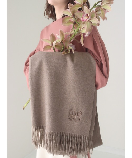 襟マフラー ベロアリボン「刺繍花柄」 襟マフラー ベロアリボン