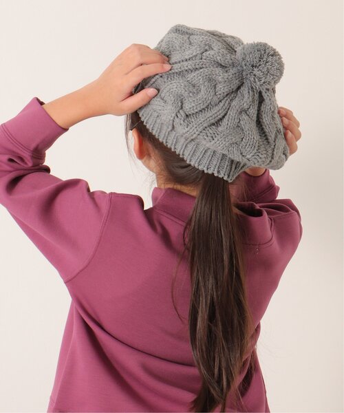 ikka（イッカ）の「ケーブルニットベレー帽（ハンチング/ベレー帽・キッズ・グレー/ベージュ・FREE）」の14枚目の写真