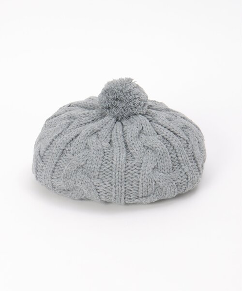 ikka（イッカ）の「ケーブルニットベレー帽（ハンチング/ベレー帽・キッズ・グレー/ベージュ・FREE）」の7枚目の写真