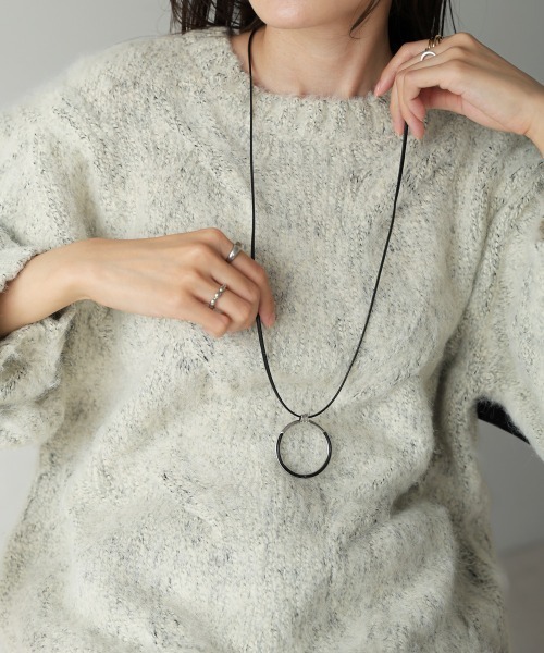 Bab（バブ）の「リングモチーフネックレス（ネックレス・レディース・ベージュ/ブラック・ONESIZE）」の7枚目の写真
