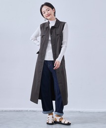 オンワンズオン On One's Own 縁取りパッチポケット・コージーボアベスト・裏地付き （BEIGE） オンワンズオン On One's Own 縁取りパッチポケット・コージー