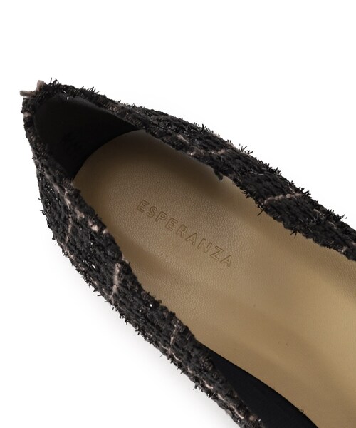 ESPERANZA（エスペランサ）の「◆飾りリボンヒールツイードパンプス 結婚式二次会 パーティー（パンプス・レディース・ブラック系2/ピンク系7・22.5cm/23.5cm/24.5cm/23.0cm/24.0cm）」の10枚目の写真